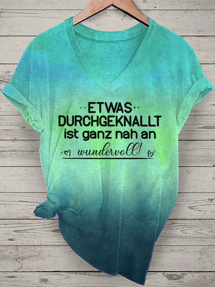 Damen-T-Shirt mit V-Ausschnitt zartstils