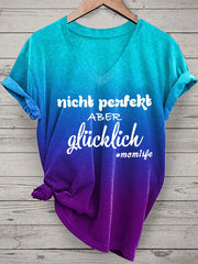 Kurz ärmel iges T-Shirt für Damen Nicht perfekt Aber Glücklich zartstils