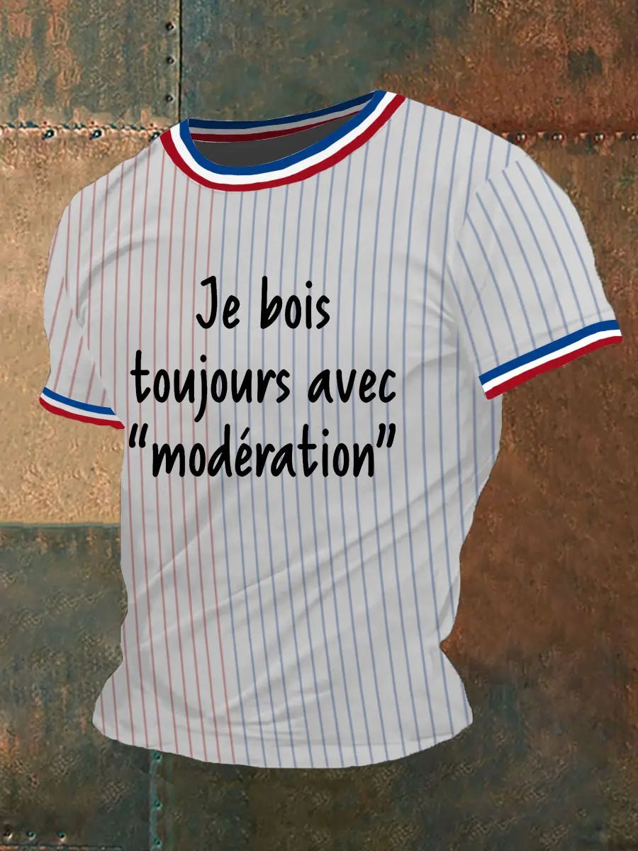 T-shirt à manches courtes Je Bois Toujours Avec Modélisation Homme