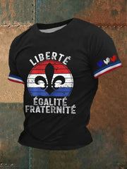 T-shirt à manches courtes imprimé Liberte Egalite Fraternite Homme