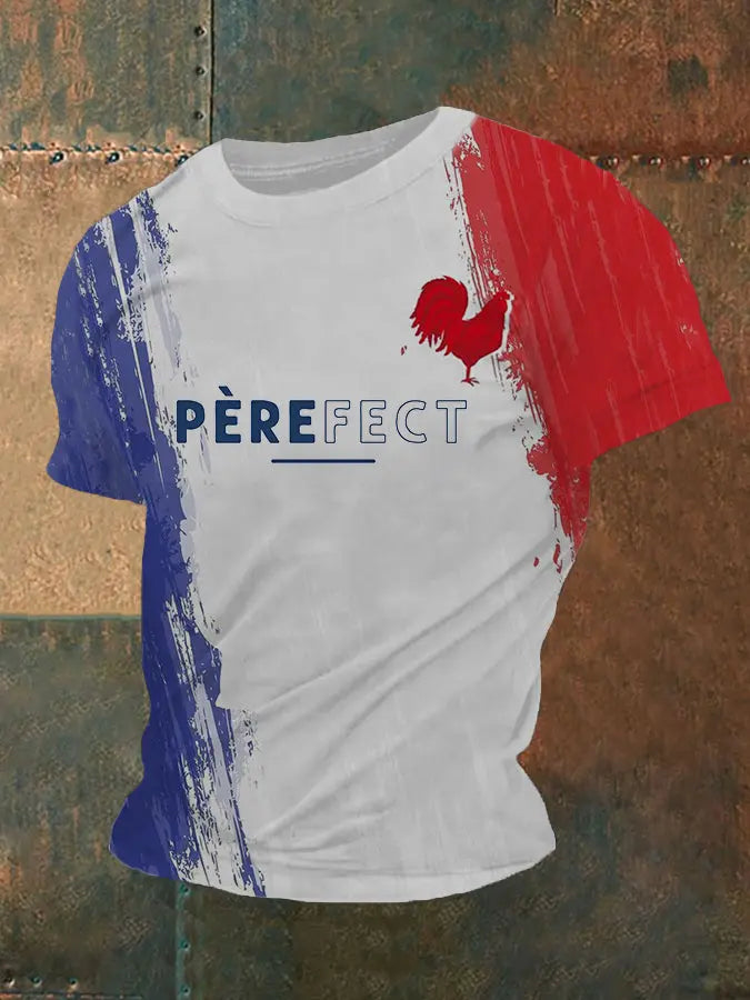 T-shirt à manches courtes imprimé à col en V pour hommes