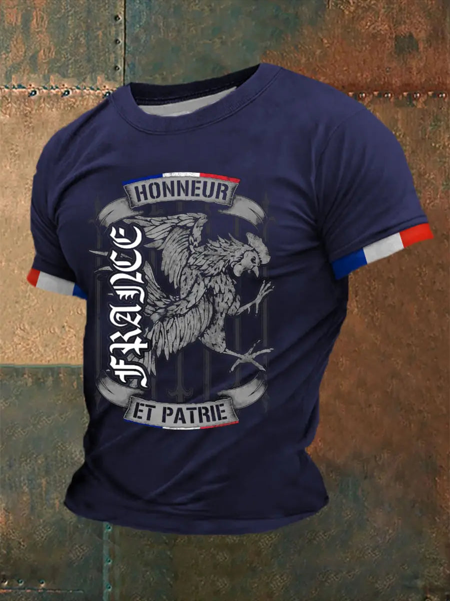 T-shirt à manches courtes France honneur et patrie Homme