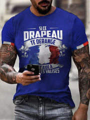 T-shirt imprimé à manches courtes Si Ce Drapeau Te Dérange Homme