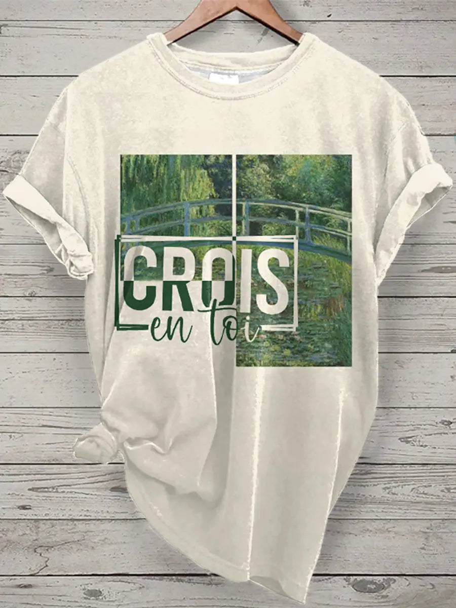 T-shirt de peinture Claude Monet Citations d'inspiration pour femmes