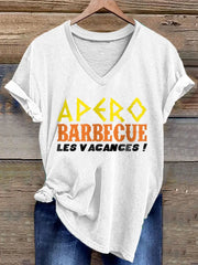 T-shirt Apéro barbecue les vacances pour femme