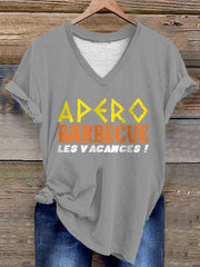 T-shirt Apéro barbecue les vacances pour femme