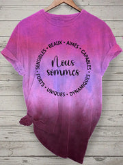 T-shirt Femme French Quote Tie Dye Print