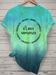 T-shirt Femme French Quote Tie Dye Print