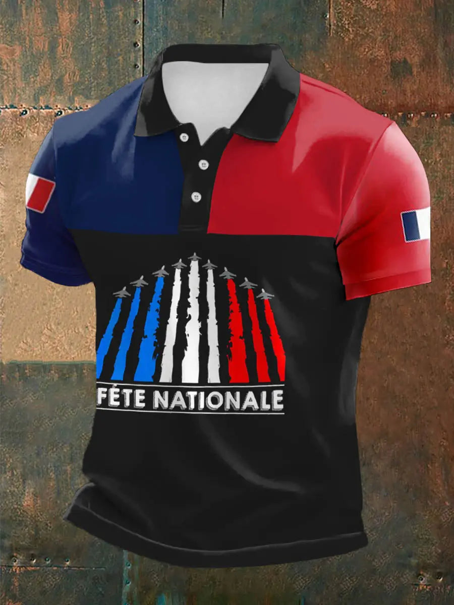 à manches courtes imprimé Fete Nationale Homme