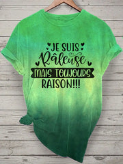 T-shirt Femme French Quote Tie Dye Print