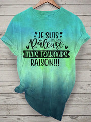 T-shirt Femme French Quote Tie Dye Print