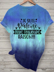 T-shirt Femme French Quote Tie Dye Print