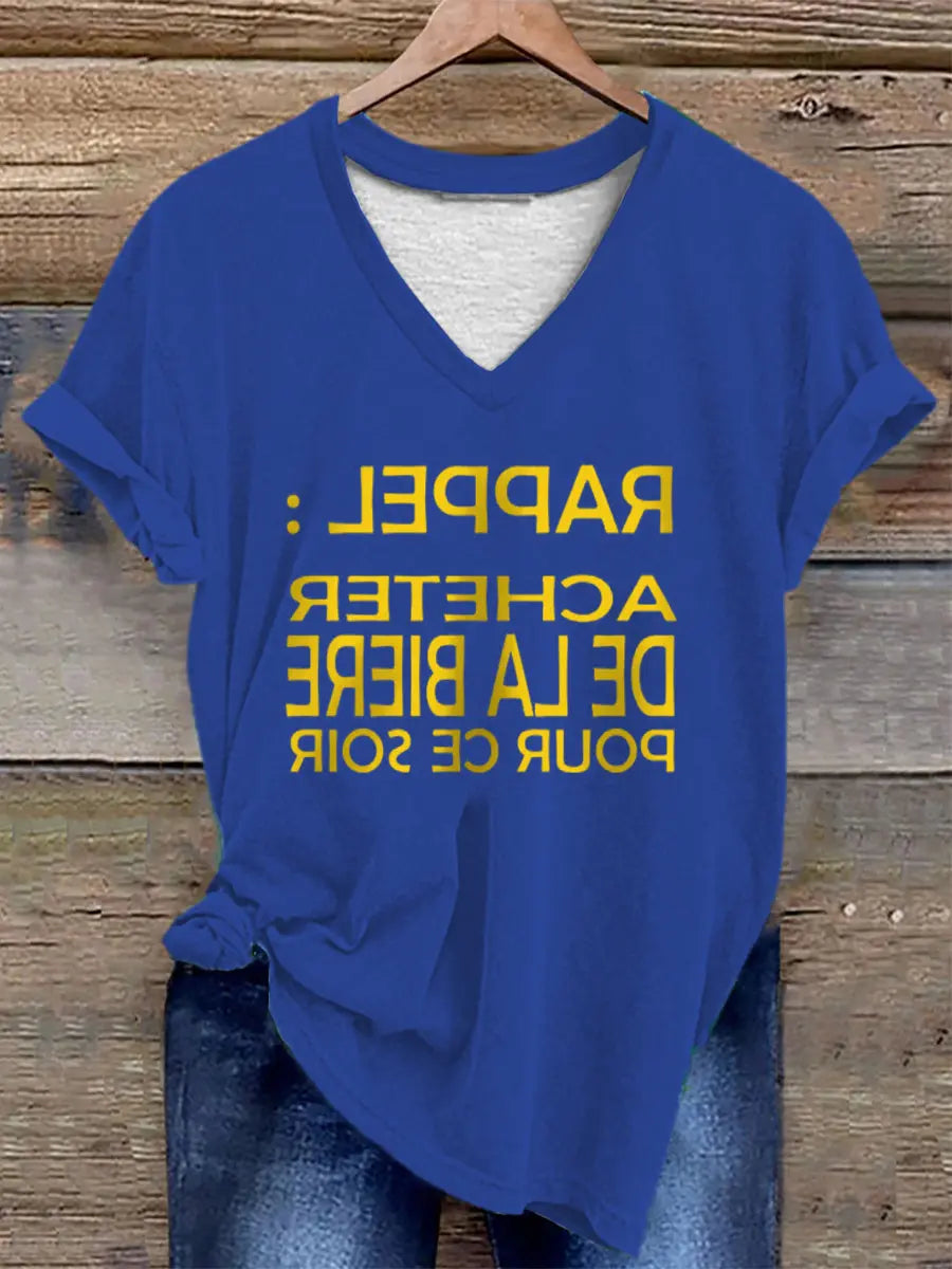 T-shirt Rappel acheter de la bière pour ce soir Femme