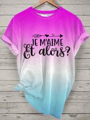 T-shirt Femme French Quote Tie Dye Print