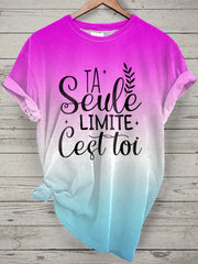 T-shirt Femme French Quote Tie Dye Print