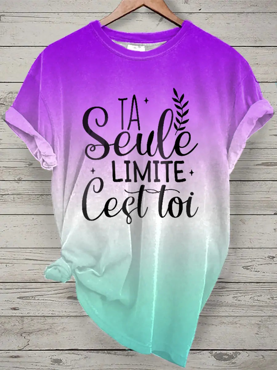 T-shirt Femme French Quote Tie Dye Print