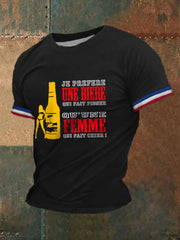 T-shirt Je préfère une bière qui fait pisser pour homme