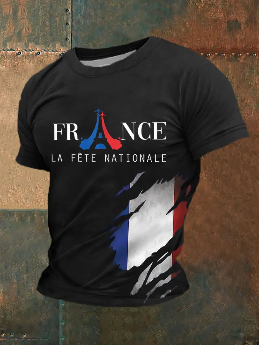 T-shirt à manches courtes imprimé Fete Nationale Homme