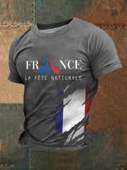 T-shirt à manches courtes imprimé Fete Nationale Homme