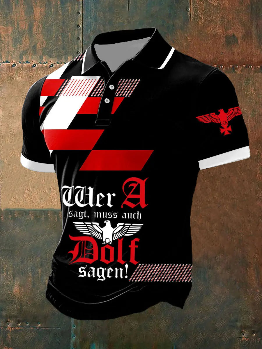 Herren Wer A sagt Muss Auch Dolf Sagen Kurzarm-Polo-Shirt