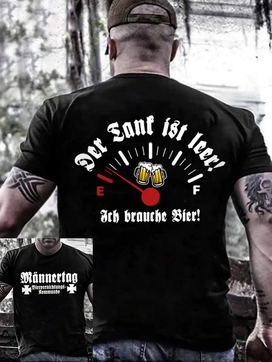 Männer Männer Männer Herren tag Bier vernichtungskommando Kurzarm T-Shirt bedruckt