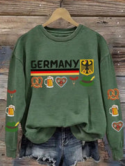 Damen-Sweatshirt mit Germamie bedrucktes, lässiges, langärmliges Sweatshirt
