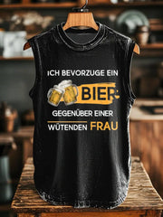 Herren Ich bevorzuge bier gegen einen wü enden frau Vest