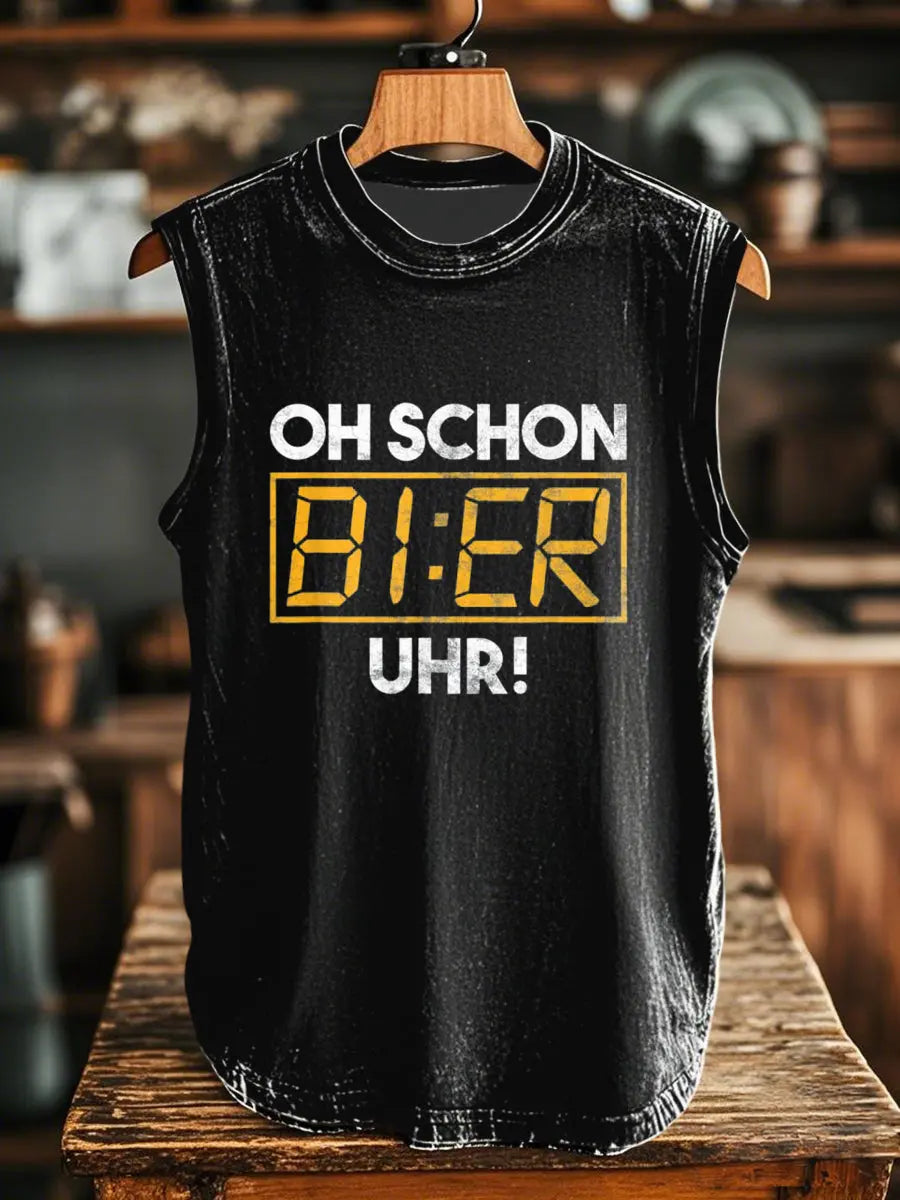 Herren Bier Uhr Bedruckte Weste
