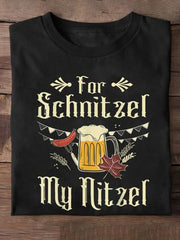Herren-Schnitzel-Bier bedrucktes T-Shirt