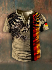 Männer Kurzarm Henley Hals T-Shirt