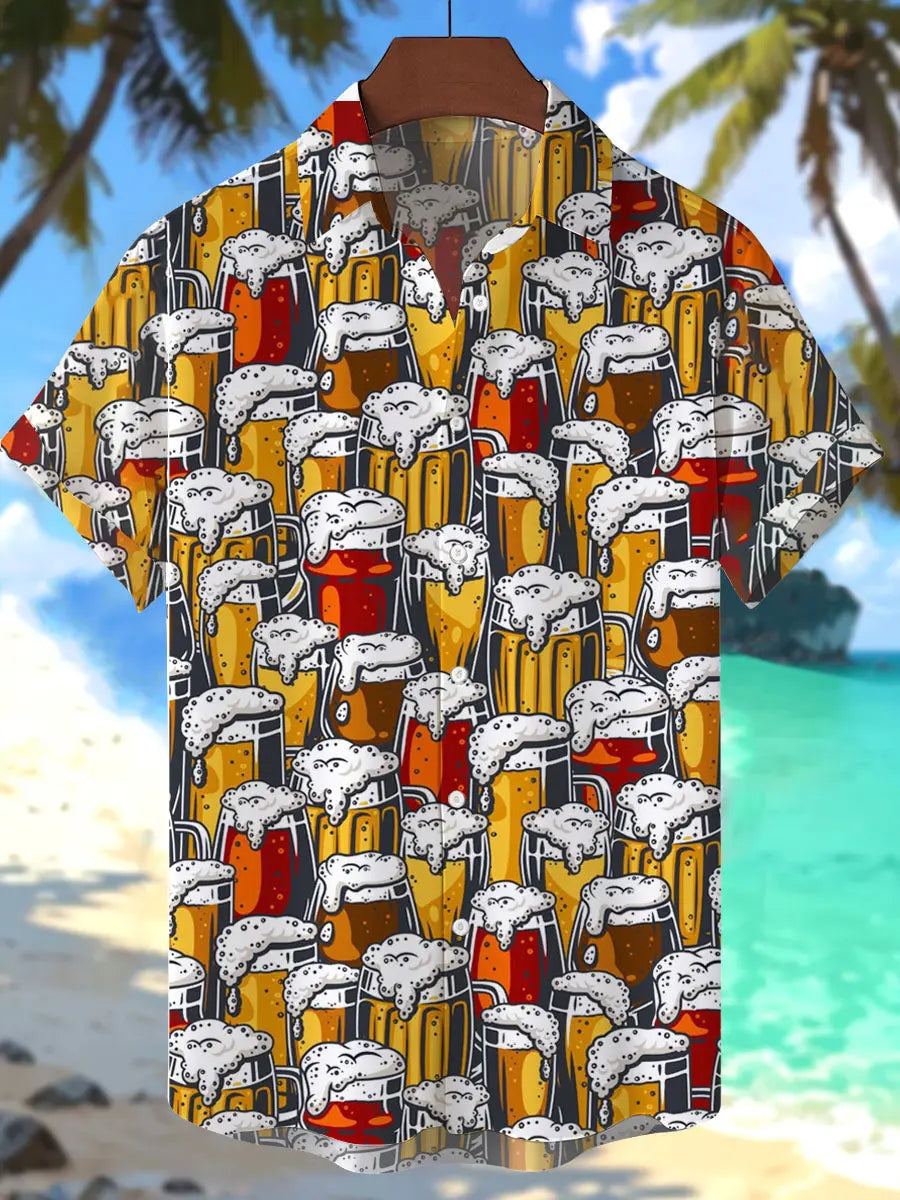 Herren Bier Hawaii Hemden