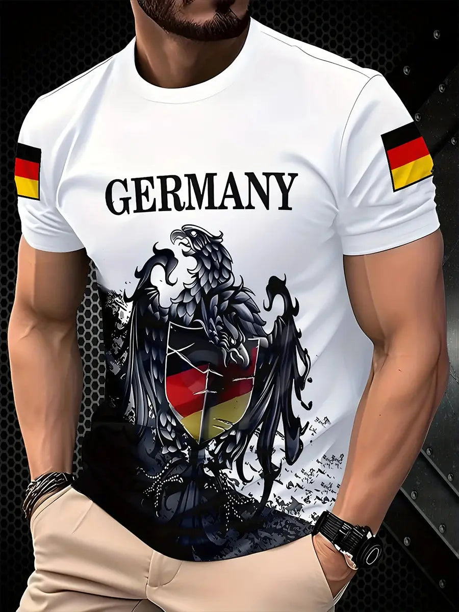 Men's German Eagle Print T-Shirt