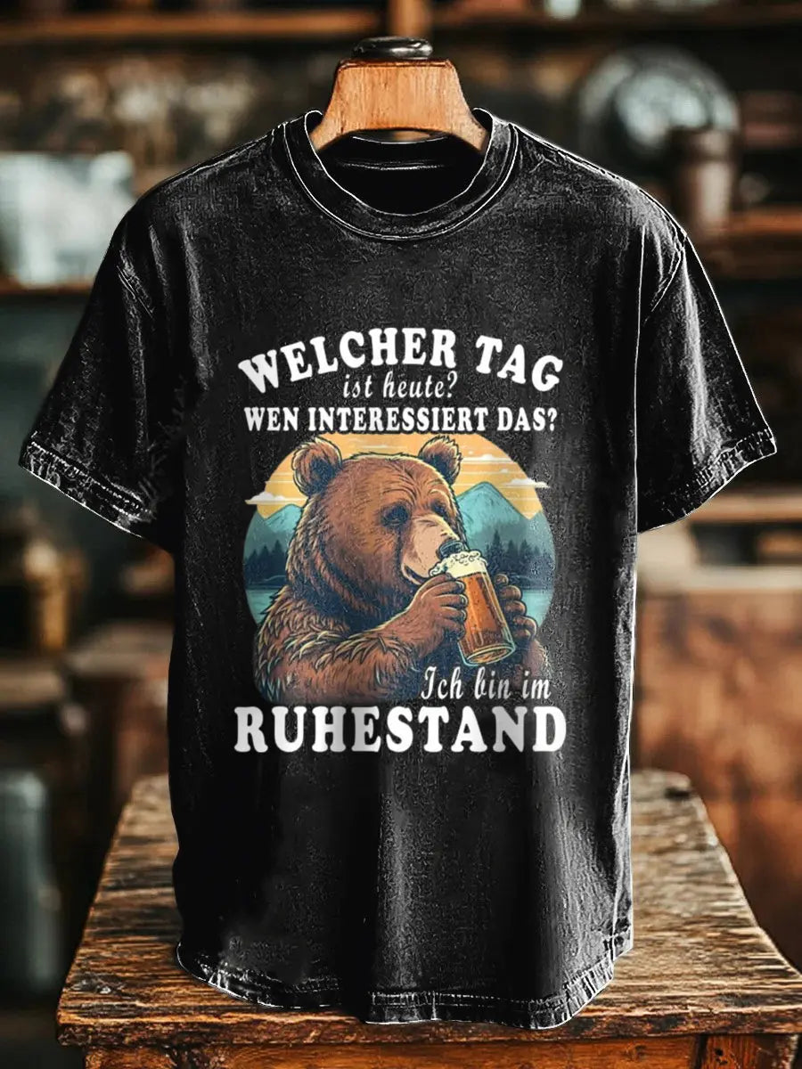 Herren Bier, ich bin im Bierbär bedrucktes Kurzarm-T-Shirt