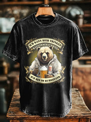 Herren Bier, ich bin im ruhe stand bedrucktes Kurzarm-T-Shirt