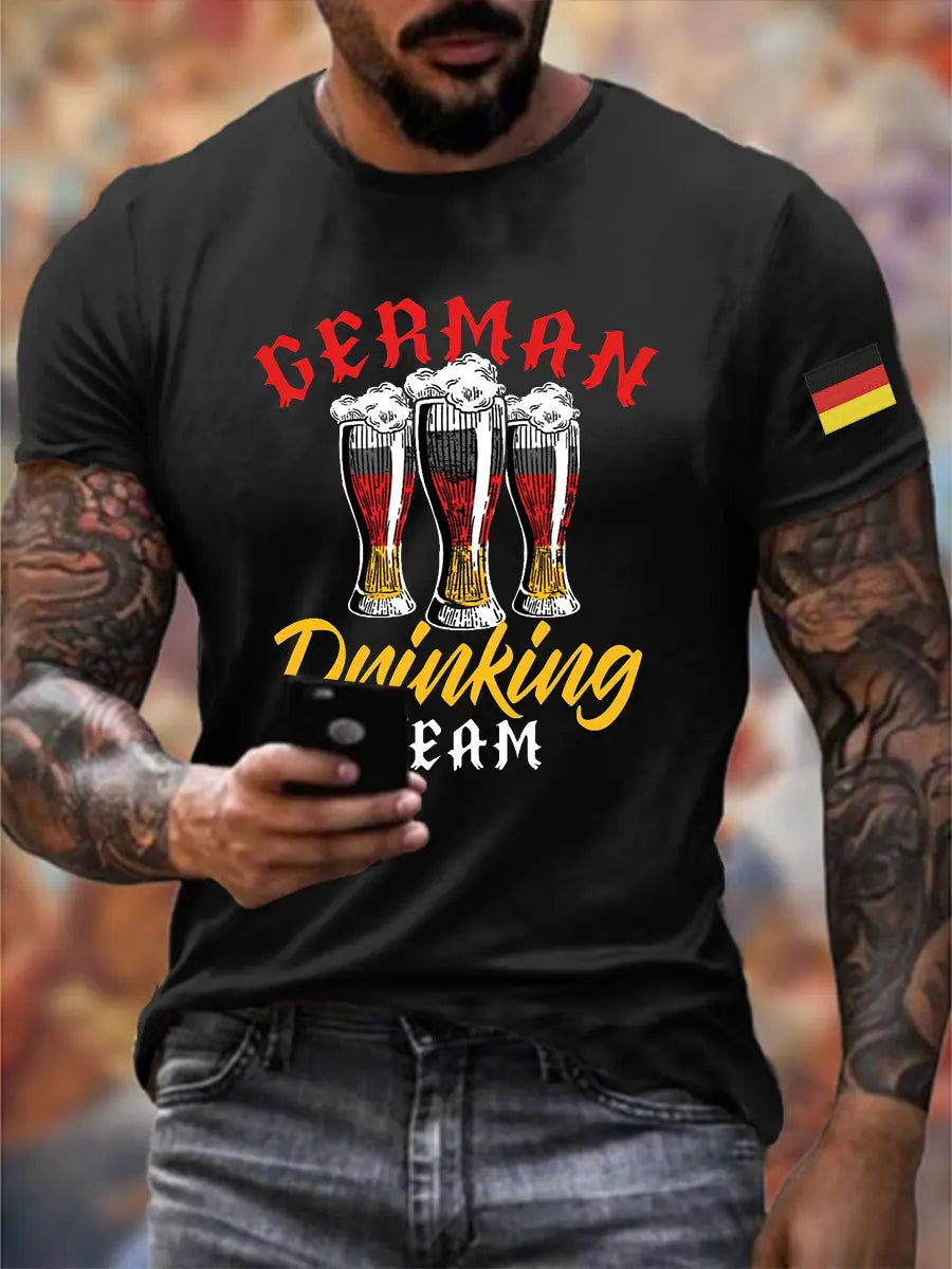 Men's Oktoberfest German Drinking Team Print T-shirt
