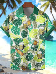 Men's Beer Print Short Sleeve Shirt