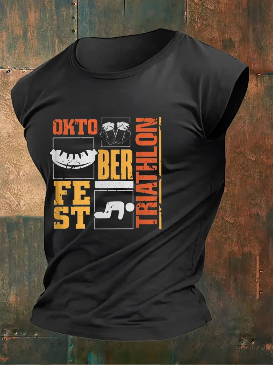 Herren Oktoberfest Triathlon Lustige Trink weste Top