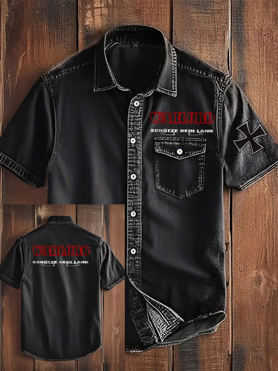 Herren Warlord schütze dein Land bedrucktes Kurzarm-Shirt