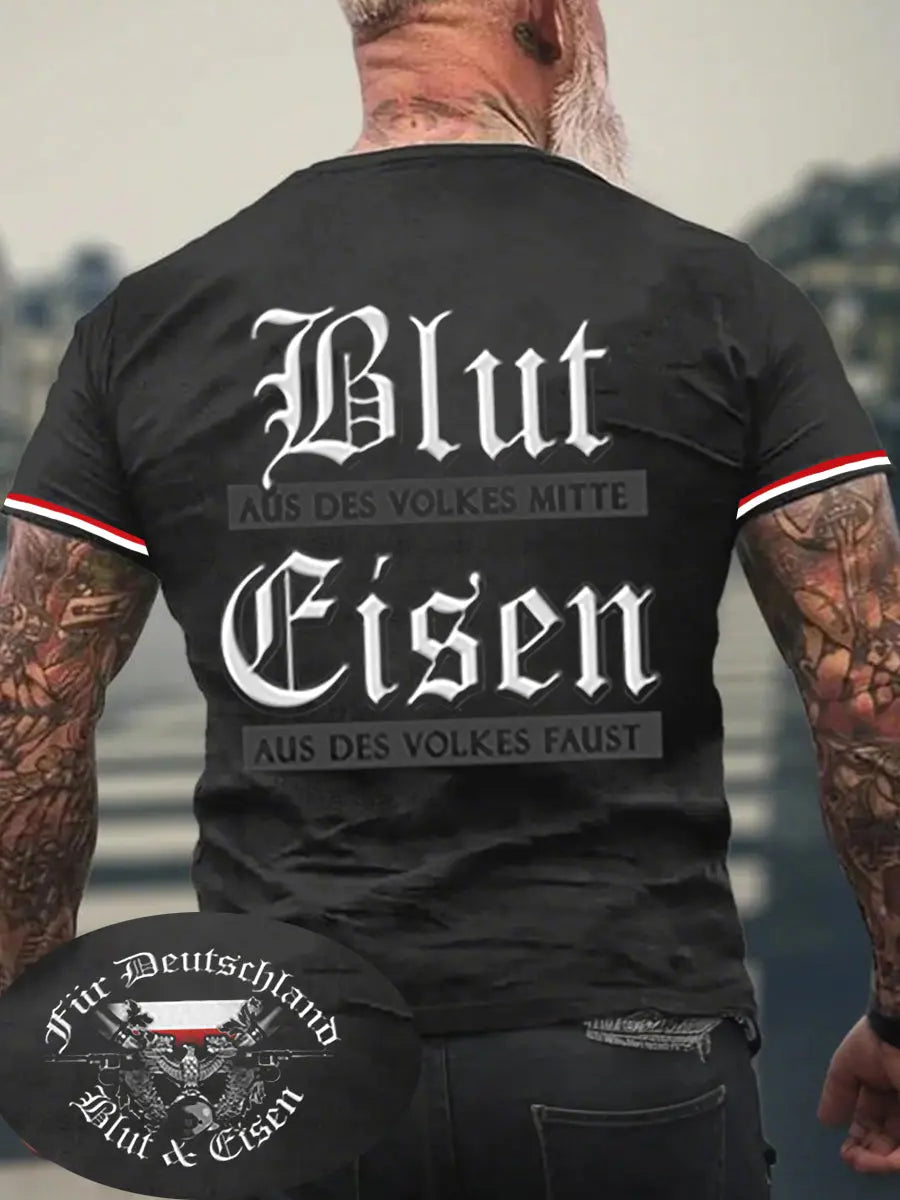 Herren Blut Und Eisen T-Shirt mit kurzen Ärmeln