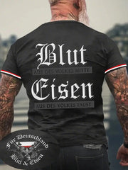 Herren Blut Und Eisen T-Shirt mit kurzen Ärmeln