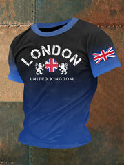 Men's England Print Casual Tee