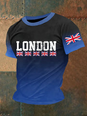 Men's England Print Casual Tee