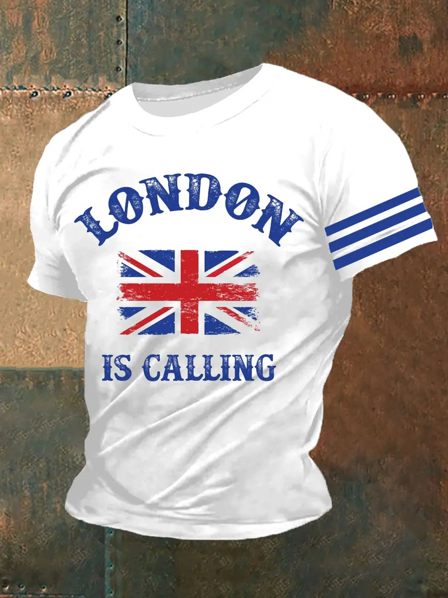 Men's England Print Casual Tee