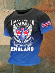 Men's England Print Casual Tee