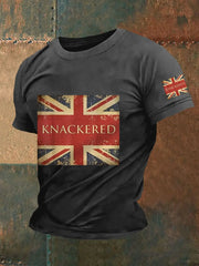 Men's Slang Knackered UK Flag Print Casual Tee