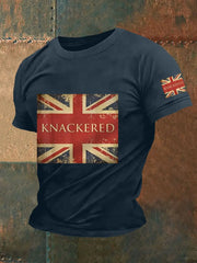 Men's Slang Knackered UK Flag Print Casual Tee