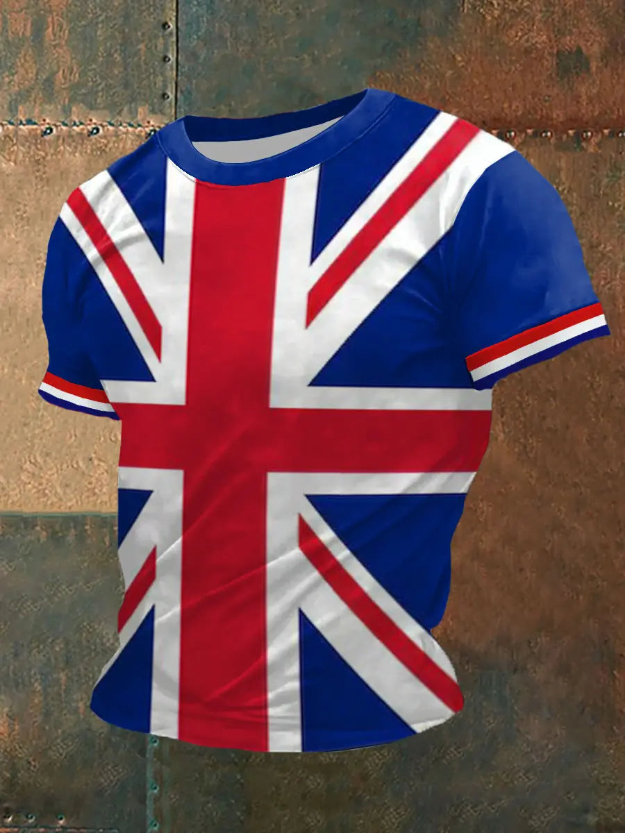 Men's UK Flag Print Casual Tee