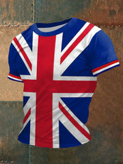 Men's UK Flag Print Casual Tee