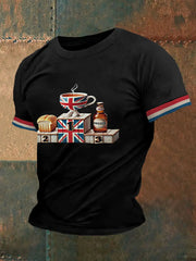 Men's Funny British Culture Print Casual Tee