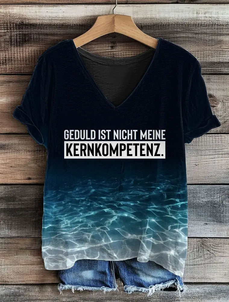Damen-T-Shirt mit V-Ausschnitt Ist Nicht meine Kern kompetenz